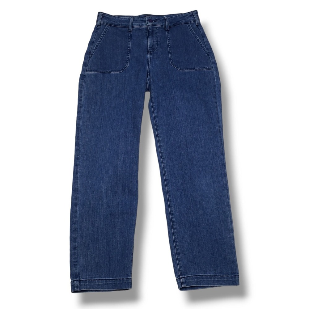 NYDJ Straight Ankle Chino Jeans Womens 4 Mid Rise Light Wash